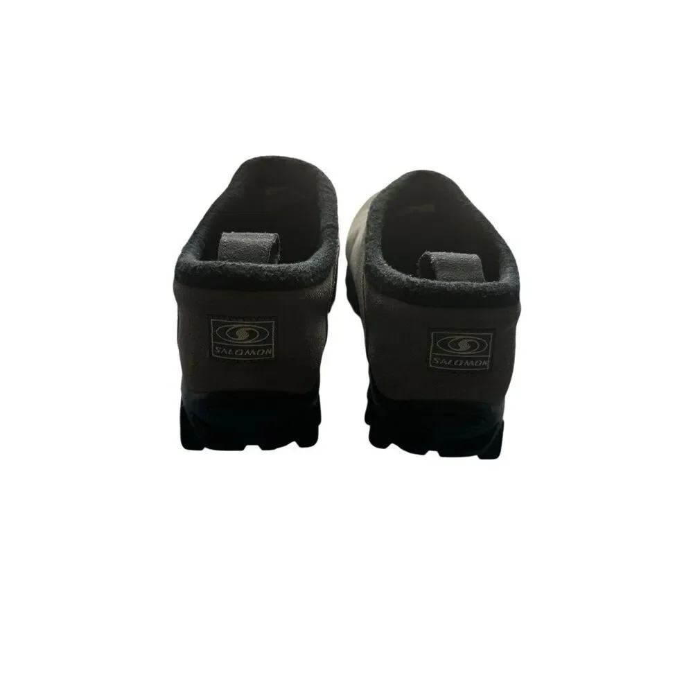Salomon Mens Gray Contragrip Suede Snowclog Slip-on Shoes Size 11